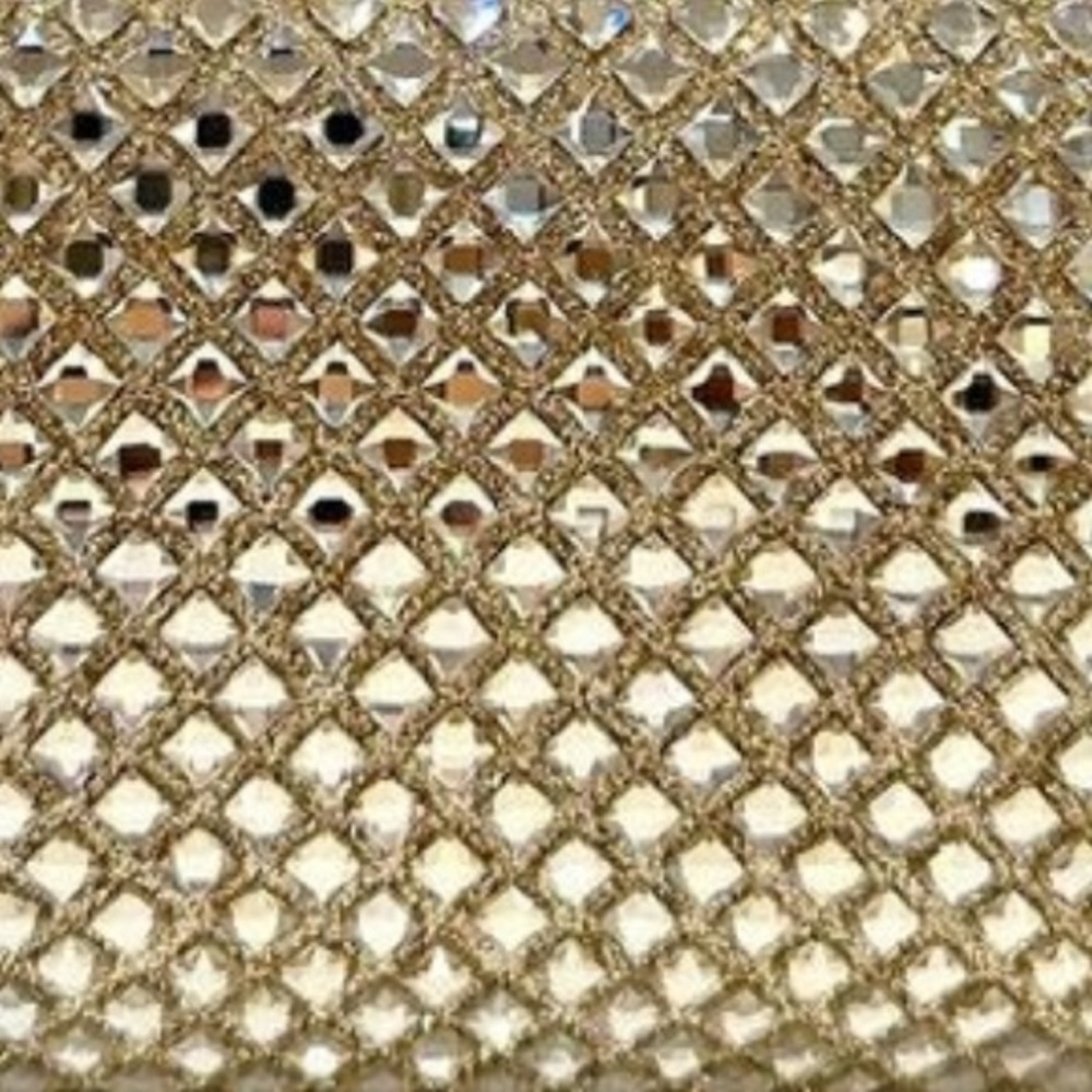 🆕 Gold Rhinestone Clutch Handbag - Picture 7 of 9
